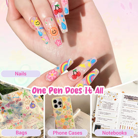 MKNZOME nail art pens in a creative workspace