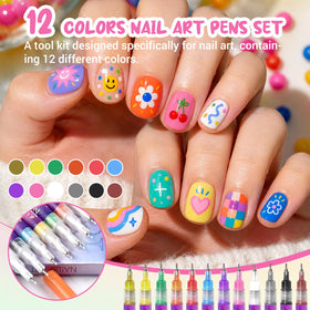 MKNZOME nail art pens with precision tips for detailed designs