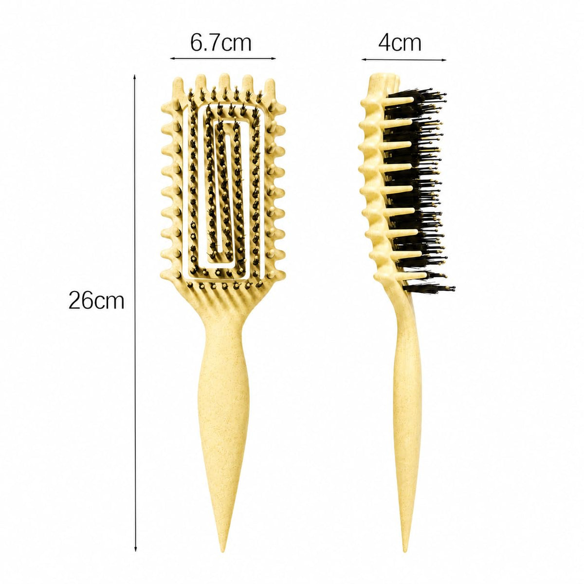 MMBVSZ Curly Hair Brush on a bathroom counter