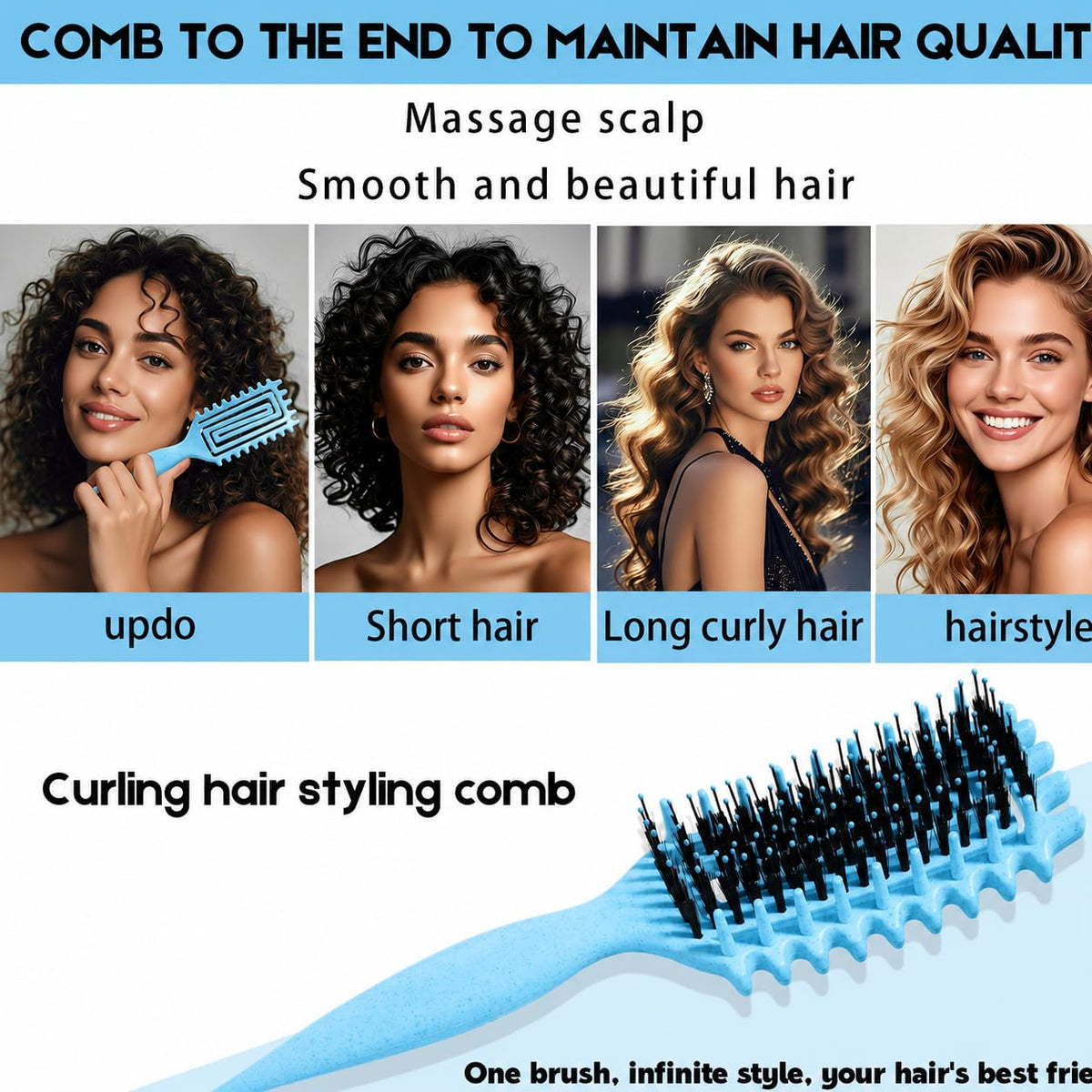 MMBVSZ Curly Hair Brush packaging display