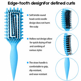 MMBVSZ Curly Hair Brush showing ergonomic handle