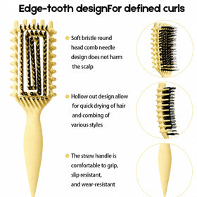 MMBVSZ Curly Hair Brush showing ergonomic handle