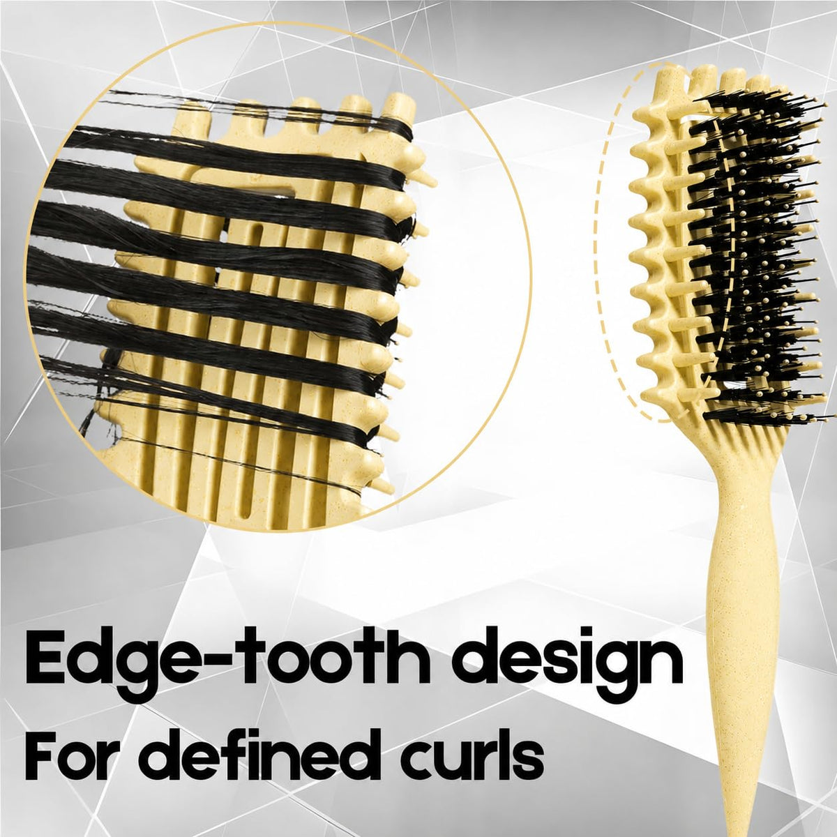 MMBVSZ Curly Hair Brush with bristle layout close-up