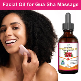 MMPANG Organic Rosehip Seed Oil with gua sha tool