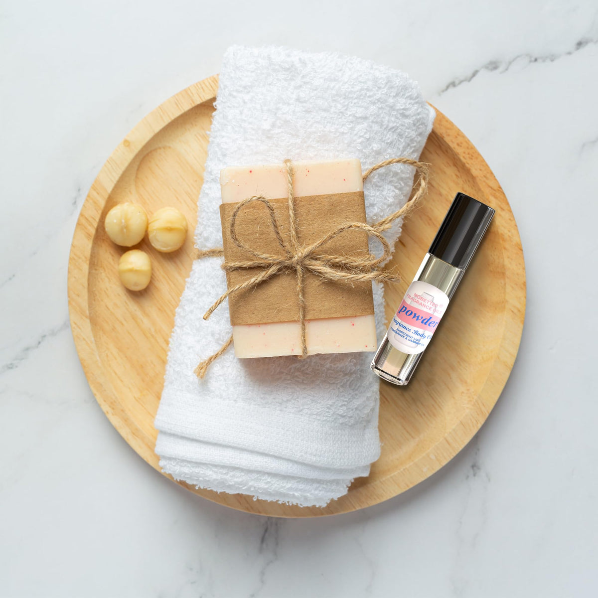 MOBETTER FRAGRANCE OILS Powder Fresh Scent Body Oil with travel accessories