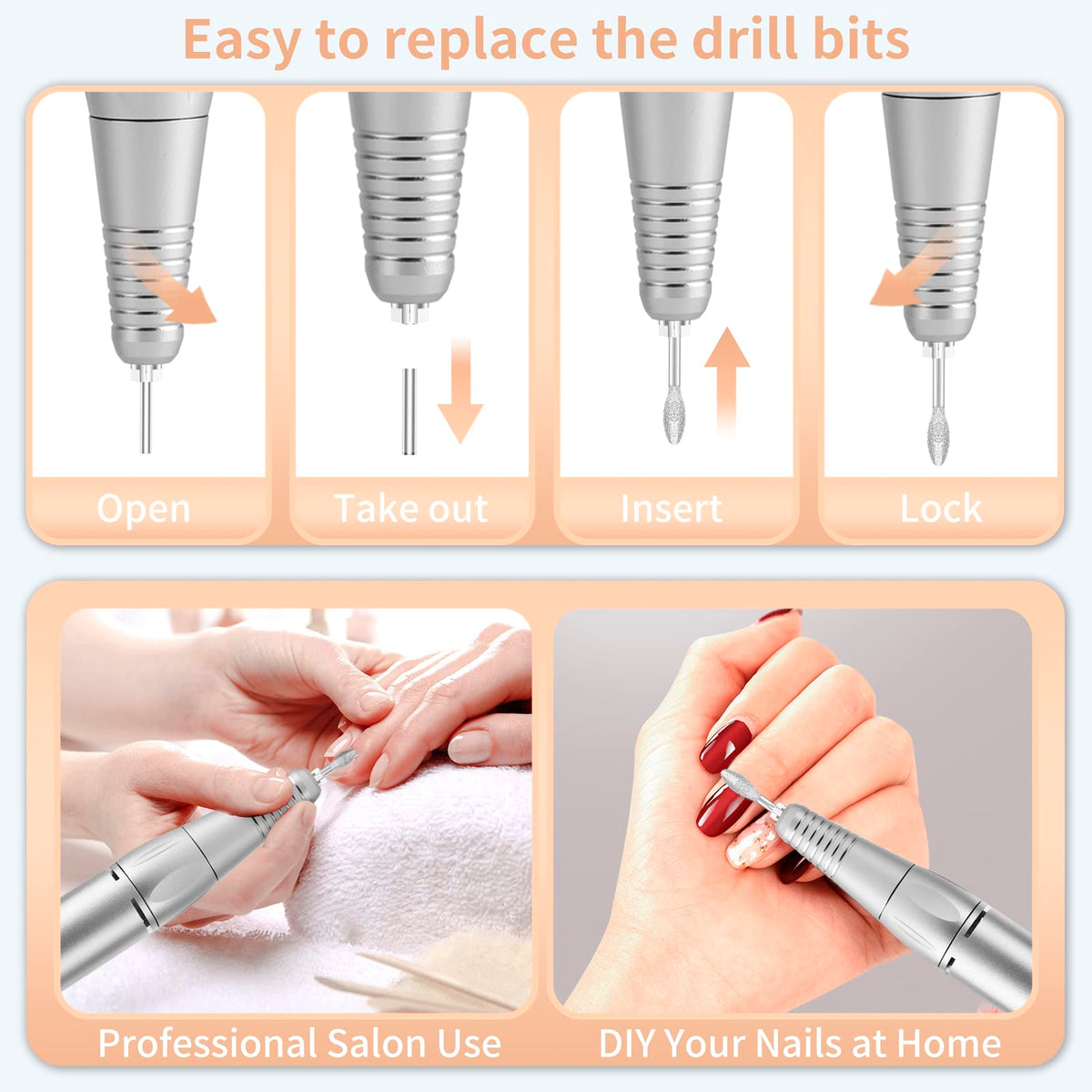MOCOWIND Nail Drill showing speed control knob