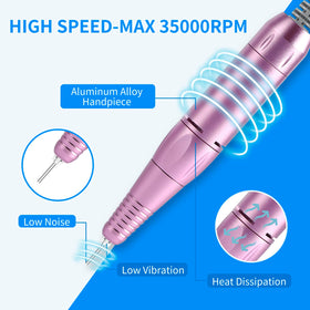 MOCOWIND Nail Drill side view showcasing portability