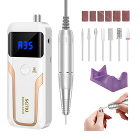 MOCOWIND Portable Nail Drill front view with LCD screen