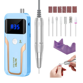 MOCOWIND Portable Nail Drill front view with LCD screen