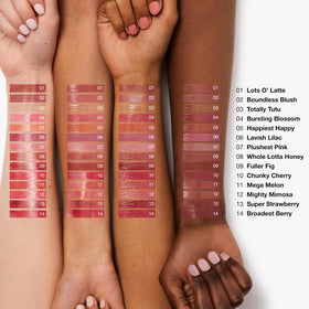 Model applying Clinique Chubby Stick Tinted Lip Colour Balm