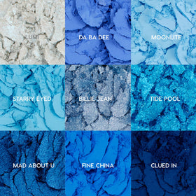 Model applying ColourPop Blue Moon Eyeshadow Palette