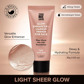 Model applying Elizabeth Mott Glow support on face