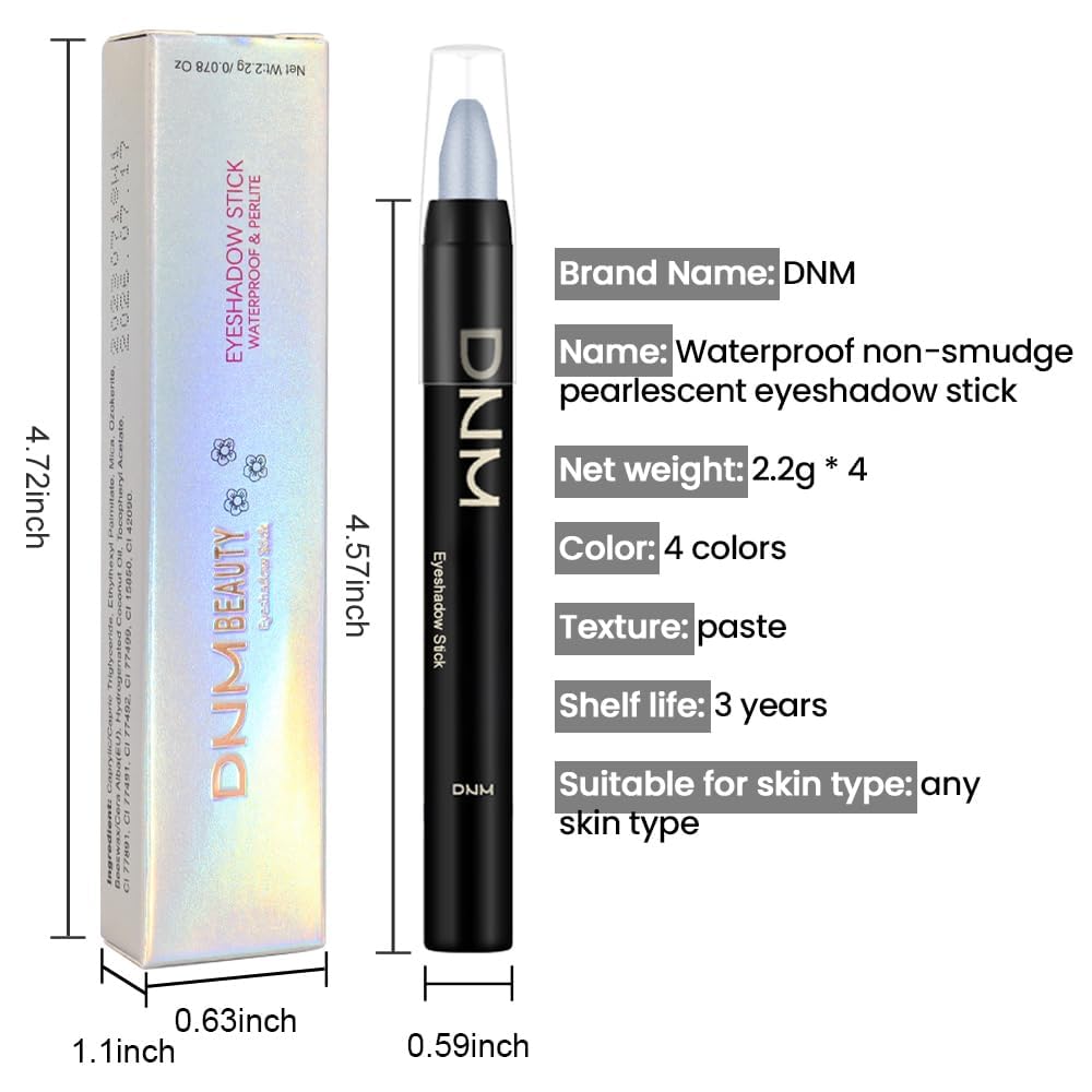 Model applying evpct eyeshadow stick on eyelids