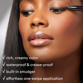 Model applying Julep Eyeshadow Stick in a makeup routine