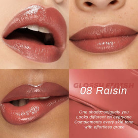 Model applying Kaely Raisin Honey Lipstick Tinted Lip Balm