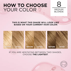 Model applying L'Oreal Paris hair dye in a bright bathroom