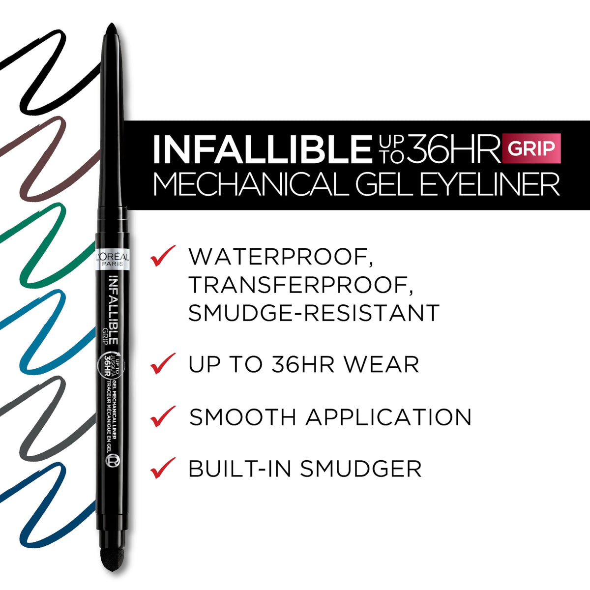Model applying L'Oreal Paris Infallible Grip Gel Eyeliner