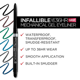 Model applying L'Oreal Paris Infallible Grip Gel Eyeliner