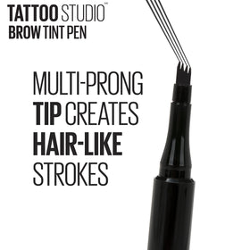 Model applying MAYBELLINE TattooStudio Brow Tint Pen on eyebrows