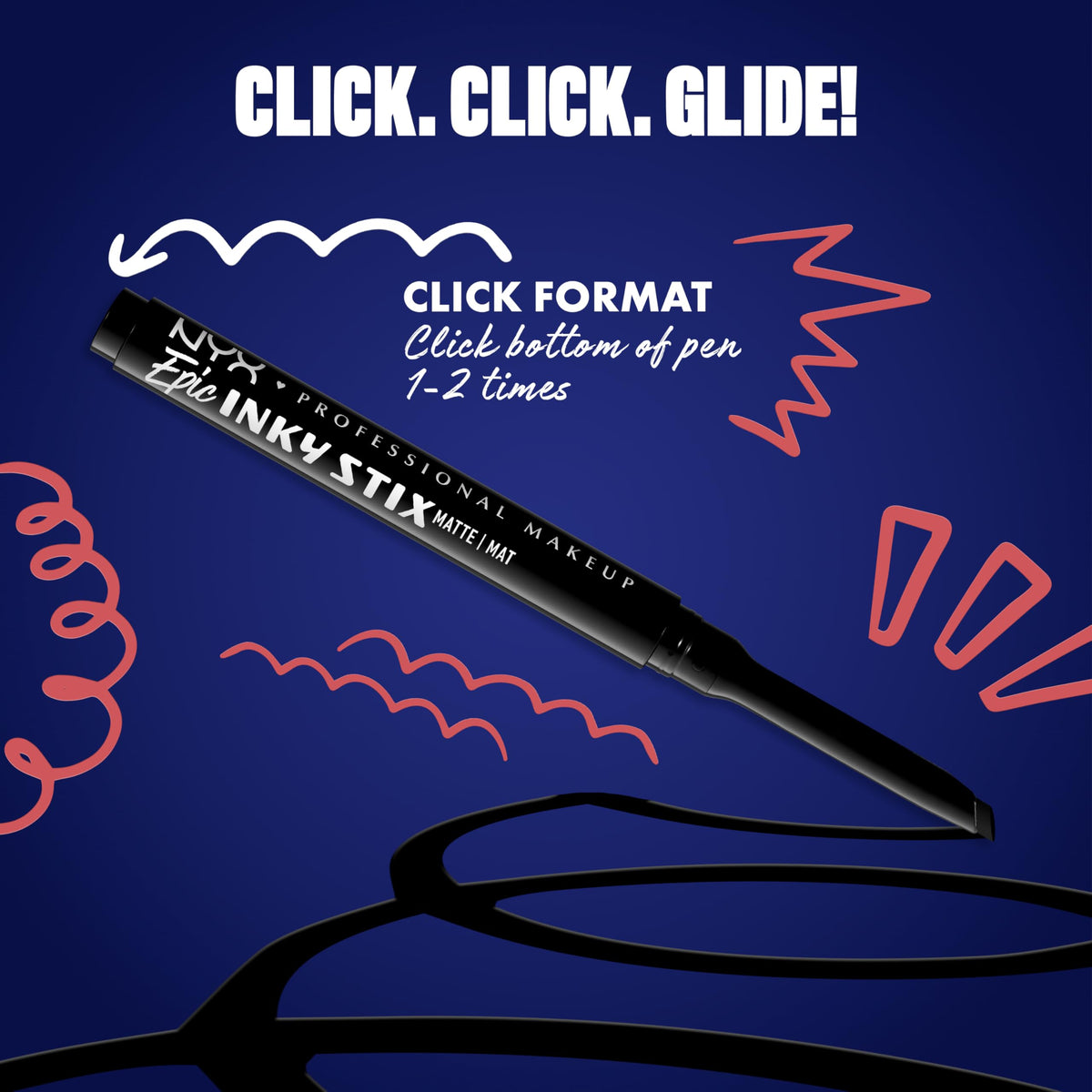 Model applying NYX Epic Inky Stix Eyeliner
