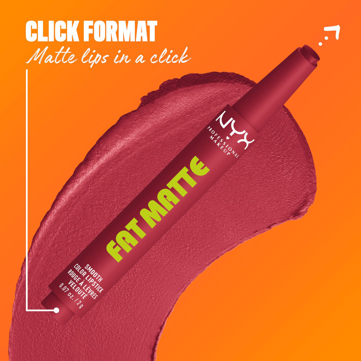 Model applying NYX Fat Matte Lipstick