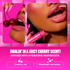 Model applying NYX Jelly Job Lip Gloss