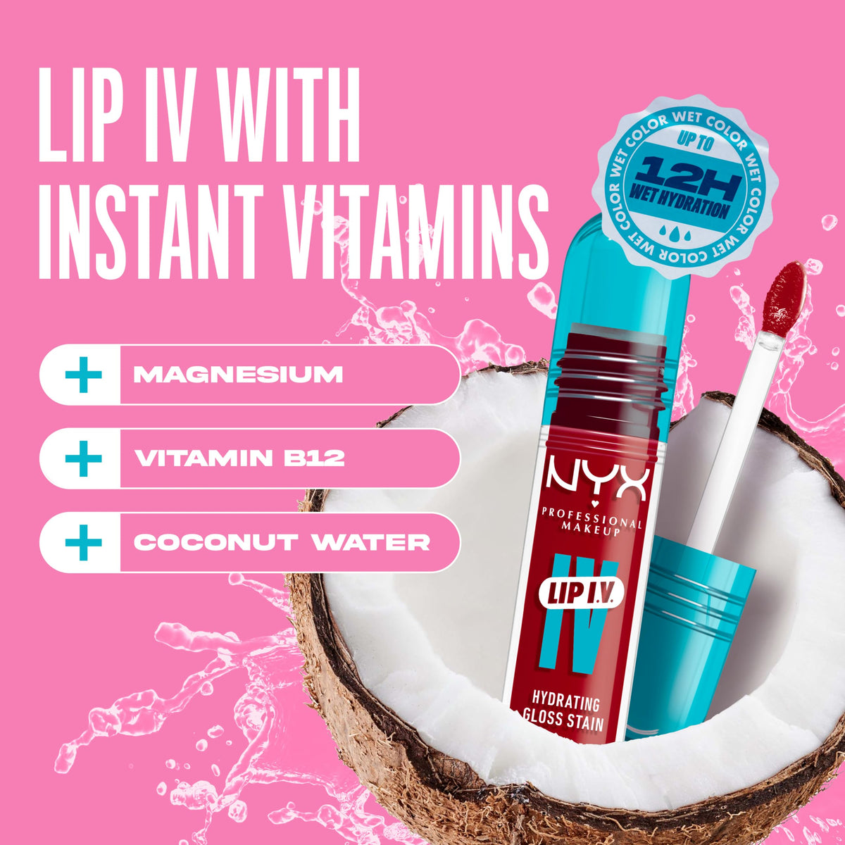 Model applying NYX Lip IV Cherry Drenched