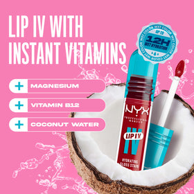 Model applying NYX Lip IV Cherry Drenched