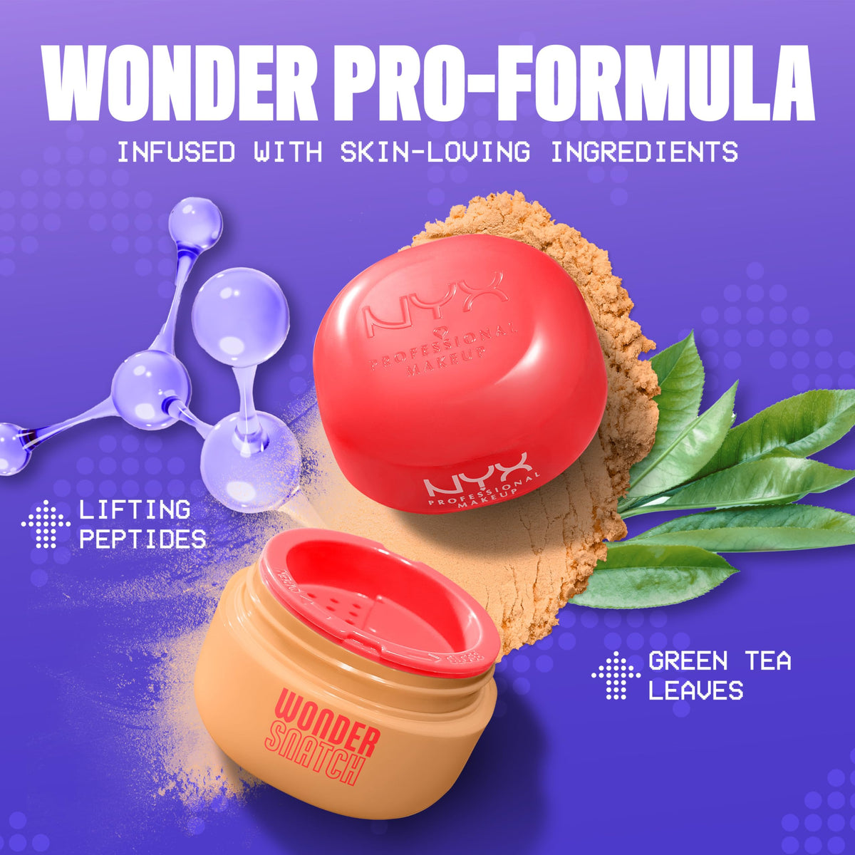 Model applying NYX Wonder Snatch Setting Powder