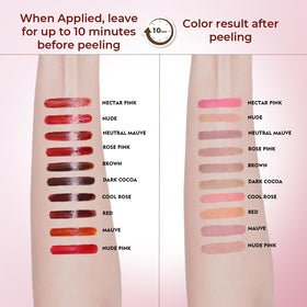 Model applying QCMME Lip Liner Stain