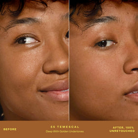 Model applying Tower 28 SunnyDays SPF 30 Tinted Sunscreen Foundation Shade 55
