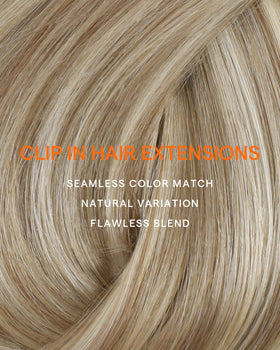 Model curling Full Shine Clip in Hair Extensions