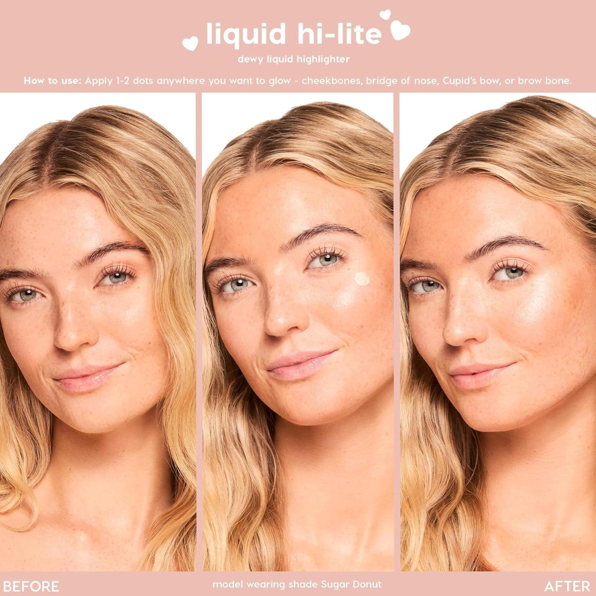 Model showcasing ColourPop Weightless Liquid Blush on cheeks