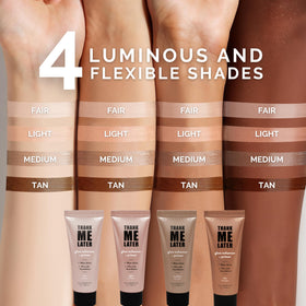 Model showcasing Elizabeth Mott Glow support Tan