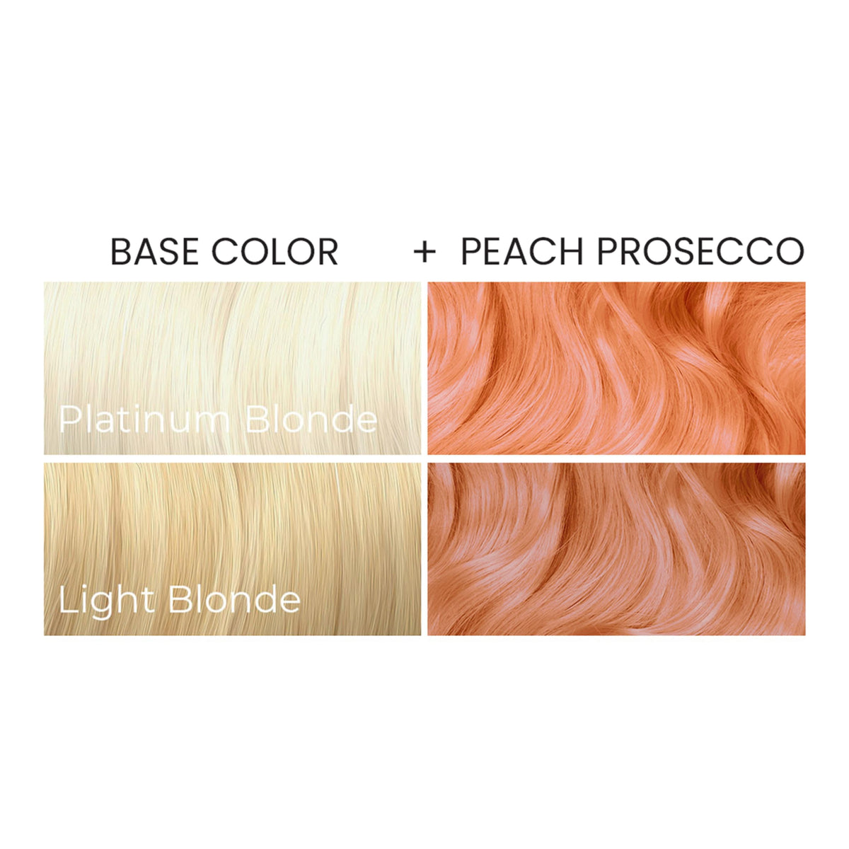 Model showcasing hair dyed with ARCTIC FOX Peach Prosecco