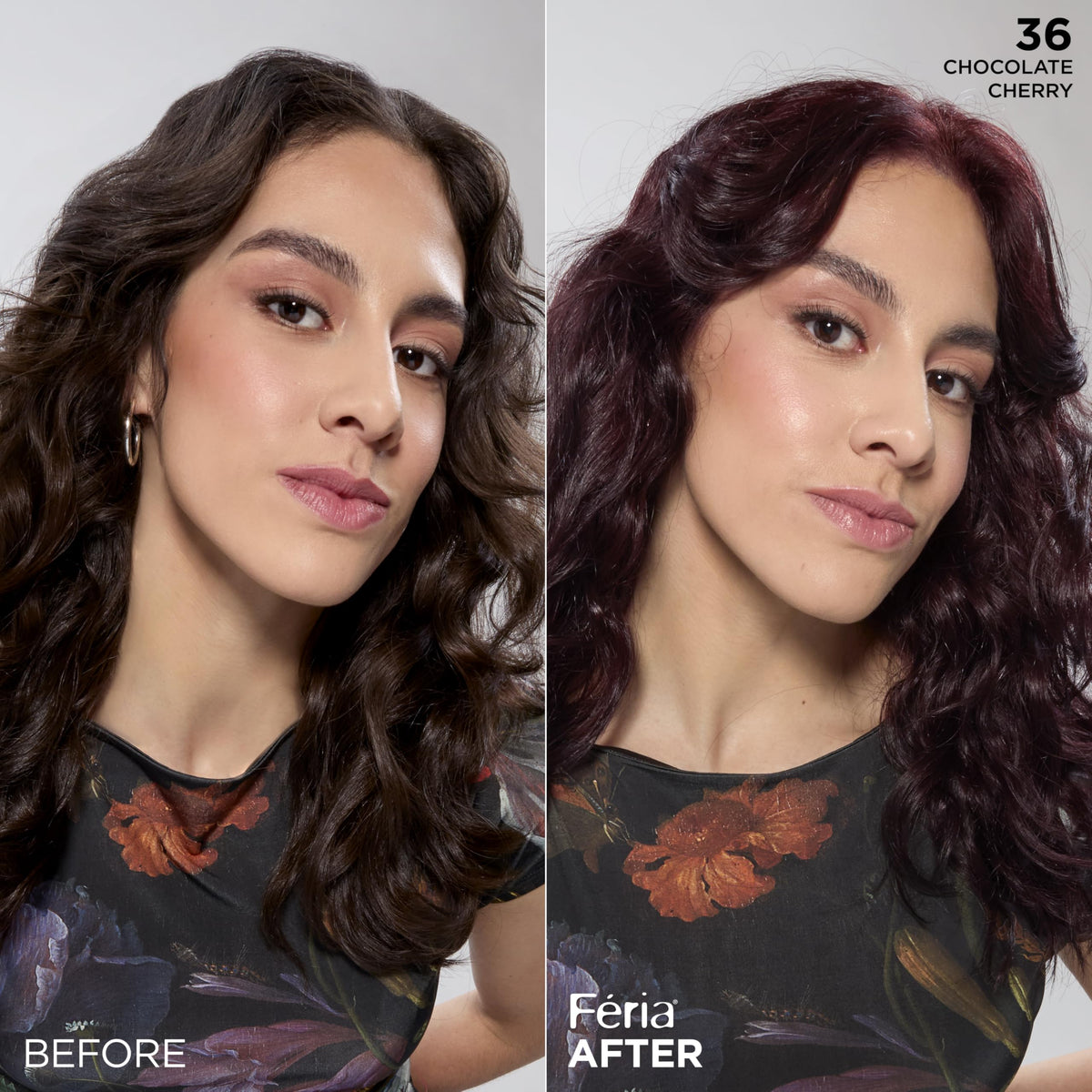 Model showcasing L'Oreal Paris Feria Hair Color results