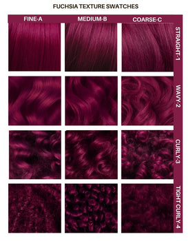 Model showcasing vibrant Fuchsia hair colour