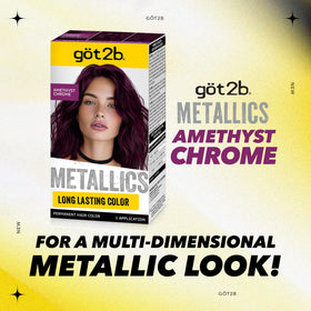 Model showcasing vibrant hair color after using Got2B