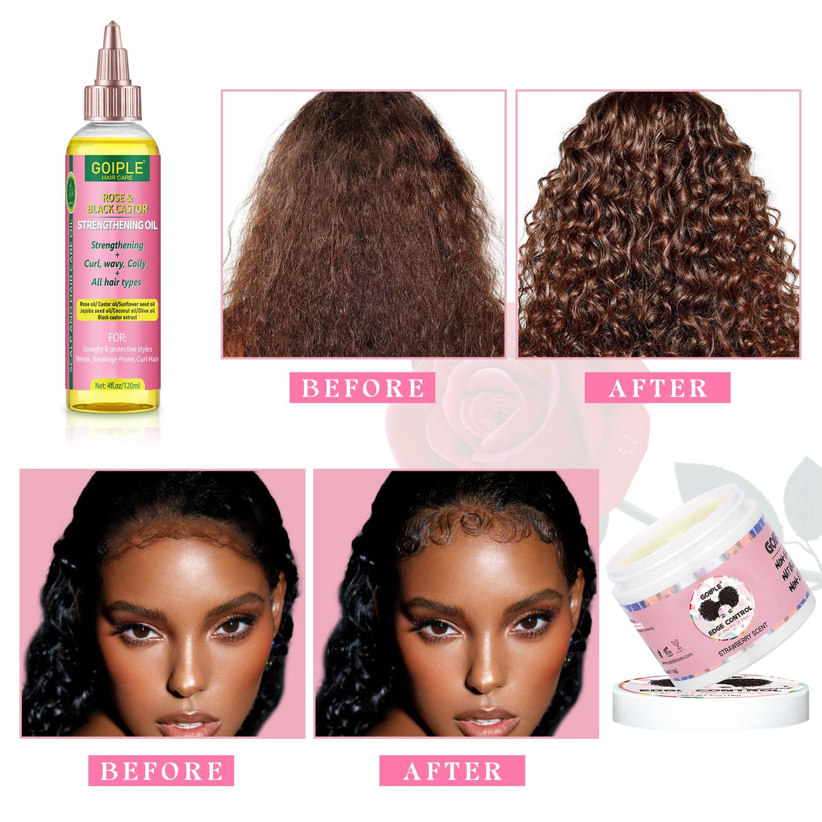 Model using Goiple Edge Control Wax for styling