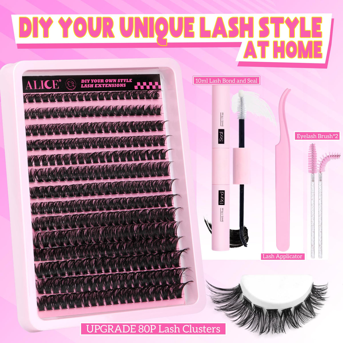 Model wearing ALICE DIY eyelash extensions