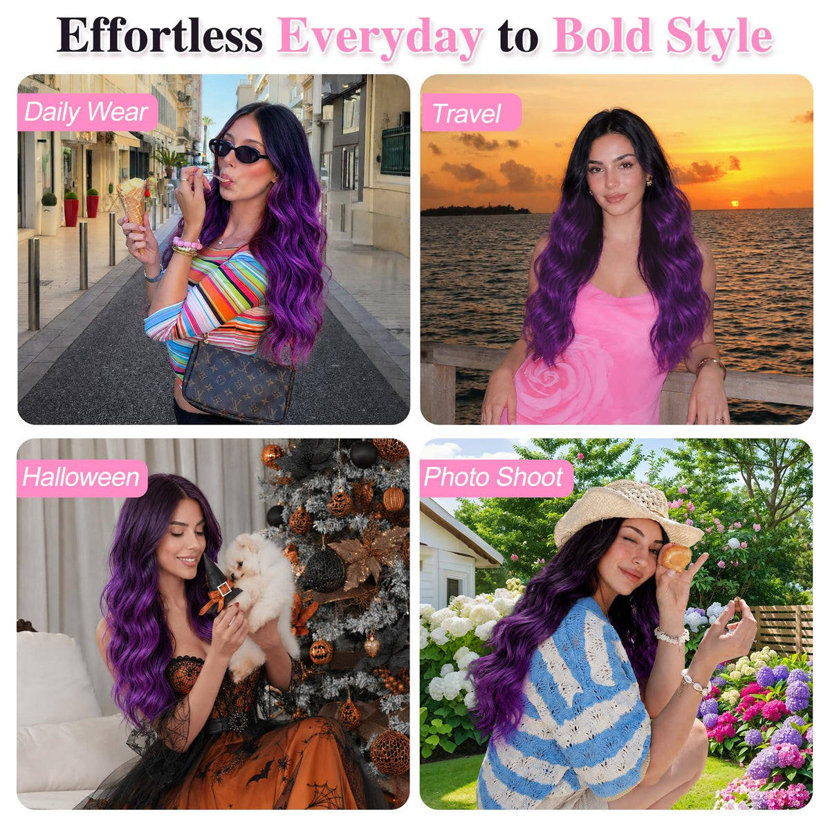 Model wearing ALXNAN Long Wavy Clip in Hair Extensions