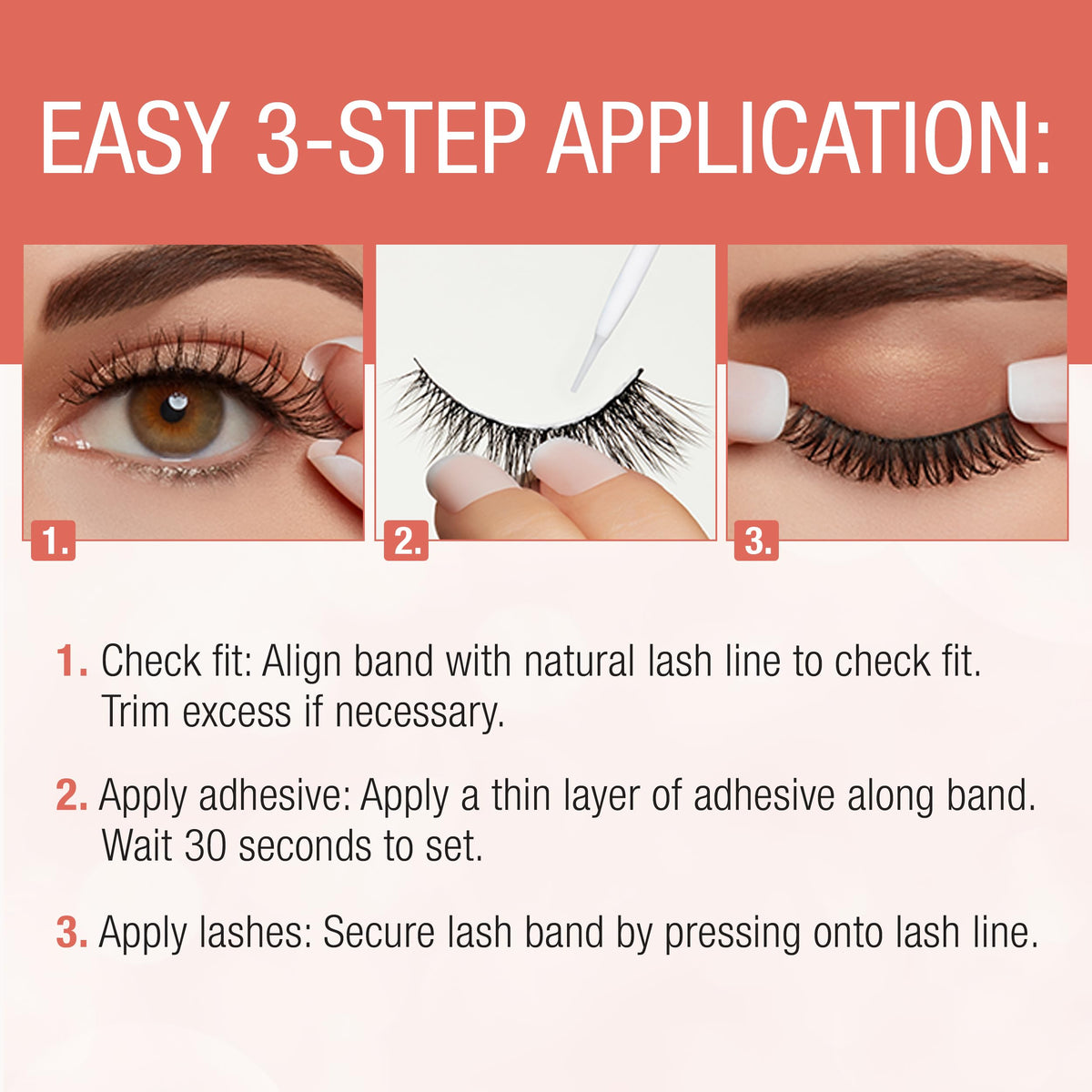 Model wearing Ardell Naked Lashes 425 for natural look