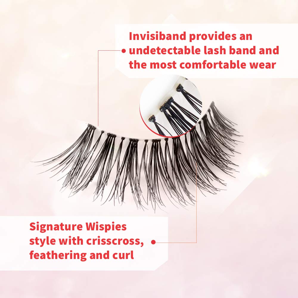 Model wearing Ardell Wispies Lashes 113 for a natural look
