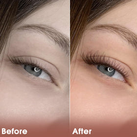 Model wearing brown lash clusters for natural look