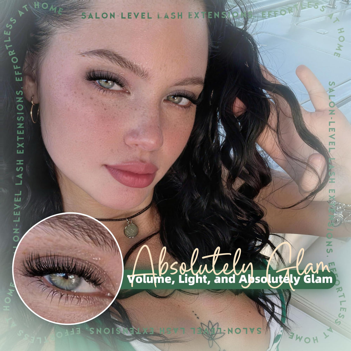 Model wearing Eefofnn lash clusters for a natural look