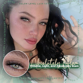 Model wearing Eefofnn lash clusters for a natural look