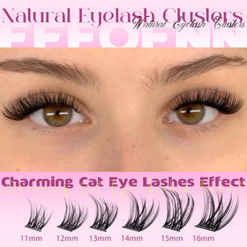 Model wearing Eefofnn Wispy Lash Clusters