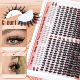 Model wearing Focipeysa Manga Lash Clusters for a dramatic look