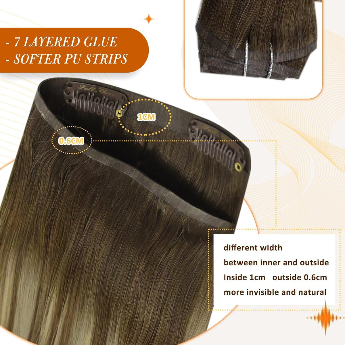 Model wearing Full Shine Clip-in Hair Extensions styled