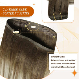 Model wearing Full Shine Clip in Hair Extensions styled in soft waves